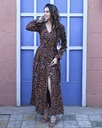 Women Long Angrakha Style Cotton Dabu Print Dress (Black - Style 01)