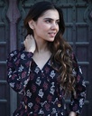 Women Long Angrakha Style Cotton Dabu Print Dress (Black- Style 08)